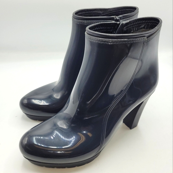 Andre Assous Waterproof Charcoal Patent Ankle Bootie Size 39 EU 9.5 US - Picture 9 of 13